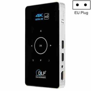 C6 1G+8G Android System Intelligent DLP HD Mini Projector Portable Home Mobile Phone Projector， EU Plug (Black)