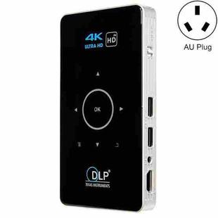 C6 1G+8G Android System Intelligent DLP HD Mini Projector Portable Home Mobile Phone Projector， AU Plug (Black)
