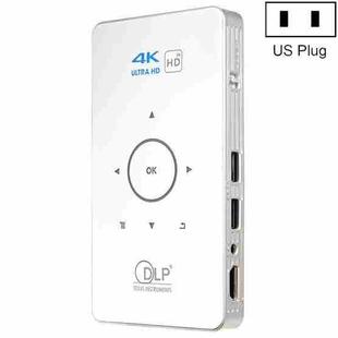 C6 1G+8G Android System Intelligent DLP HD Mini Projector Portable Home Mobile Phone Projector， US Plug (White)