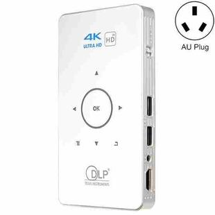 C6 1G+8G Android System Intelligent DLP HD Mini Projector Portable Home Mobile Phone Projector， AU Plug (White)