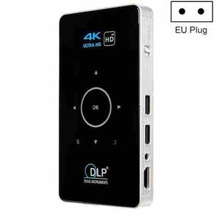 C6 2G+16G Android Smart DLP HD Projector Mini Wireless Projector， EU Plug (Black)