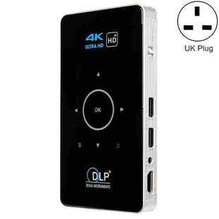 C6 2GB+32GB Android Smart DLP HD Projector Mini Wireless Projector, UK Plug (Black)
