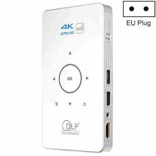 C6 2G+16G Android Smart DLP HD Projector Mini Wireless Projector， EU Plug (White)