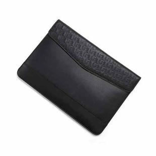 Horizontal  Embossed Notebook Liner Bag Ultra-Thin Magnetic Holster, Applicable Model: 13 inch( Black)