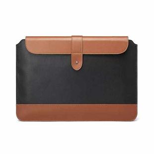 Horizontal Microfiber Color Matching Notebook Liner Bag, Style: Liner Bag (Black + Brown), Applicable Model: 13  -14 Inch