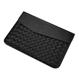 Hand-Woven Computer Bag Notebook Liner Bag, Applicable Model: 15 inch (A1707 / 1990/1398/2141)(Black)