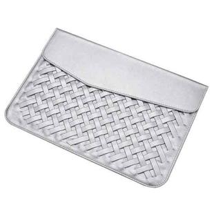Hand-Woven Computer Bag Notebook Liner Bag, Applicable Model: 15 inch (A1707 / 1990/1398/2141)(Silver)