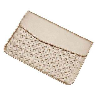 Hand-Woven Computer Bag Notebook Liner Bag, Applicable Model: 15 inch (A1707 / 1990/1398/2141)(Golden)