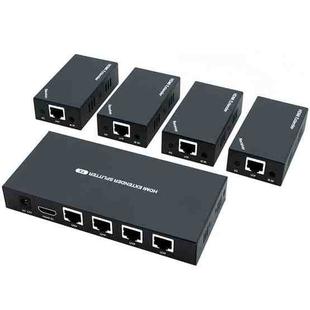 60m 1x4 HDMI Splitter POC Distribution Extender Supports 1080P@60Hz, Plug: UK Plug