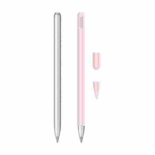 2 Sets 3 In 1 Stylus Silicone Protective Cover + Two-Color Pen Cap Set For Huawei M-Pencil(Pink)