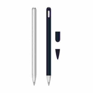 2 Sets 3 In 1 Stylus Silicone Protective Cover + Two-Color Pen Cap Set For Huawei M-Pencil(Midnight Blue)