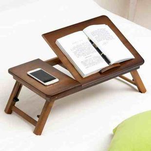 741ZDDNZ Bed Use Folding Height Adjustable Laptop Desk Dormitory Study Desk, Specification: Classic Tea Color 56cm Thick Bamboo 
