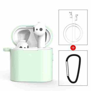 3 PCS For Xiaomi Air 3 in 1 Earphone Silicone Protective Case + Anti-lost Rope + Hook Set(Green)
