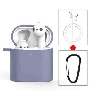 3 PCS For Xiaomi Air 3 in 1 Earphone Silicone Protective Case + Anti-lost Rope + Hook Set(Grey)