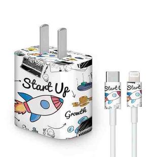 4 Sets PVC Creative Stickers For 18W/20W US Plug Charger & Type-C to 8 Pin Data Cable(059)