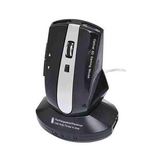 M-011G 2.4GHz 6 Keys Wireless Charging Mouse Office Game Mouse(Black)