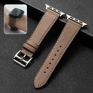 Cowhide Leather Strap Watch Band For Apple Watch Series 8&7 41mm / SE 2&6&SE&5&4 40mm / 3&2&1 38mm(Light Brown)