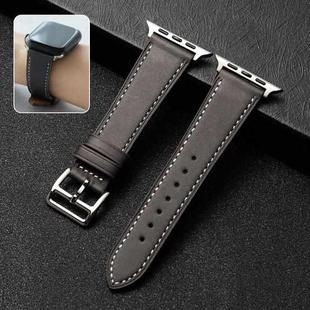 Cowhide Leather Strap Watch Band For Apple Watch Series 8&7 41mm / SE 2&6&SE&5&4 40mm / 3&2&1 38mm(Dark Brown)