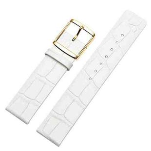Men And Women Pin Buckle Leather Watch Band For CalvinKlein K2G211 /K2Y236, Size: Tableband Width 18mm(White  Bamboo Pattern Gold Buckle)