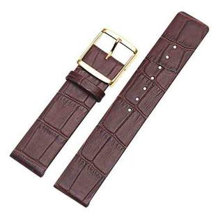 Men And Women Pin Buckle Leather Watch Band For CalvinKlein K2G211 /K2Y236, Size: Tableband Width 22mm(Brown Bamboo Pattern Gold Buckle)