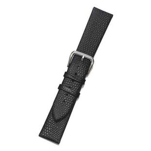 Chain Calfskin Lizard Pattern Watch Band, Size: Strap Width  20mm(Black Silver Pin Buckle)