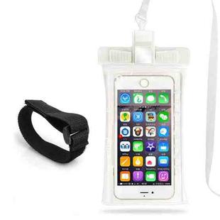 3 PCS Mobile Phone Waterproof Bag Swimming Diving Mobile Phone Sealed Protective Cover With Survival Whistle, Specification： Armband  (White)