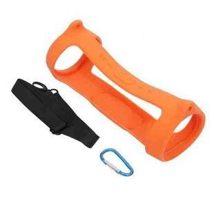 For JBL Charge 4 Bluetooth Speaker Portable Silicone Protective Cover with Shoulder Strap & Carabiner(Orange)