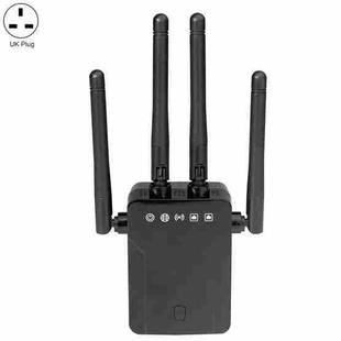 M-95B 300M Repeater WiFi Booster Wireless Signal Expansion Amplifier(Black - UK Plug)