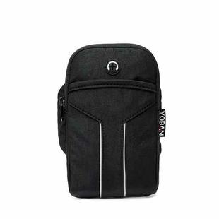 YOBAN Cycling Running Outdoor Sports Arm Bag Waterproof Oxford Cloth Reflective Fitness Wrist Bag(Black)