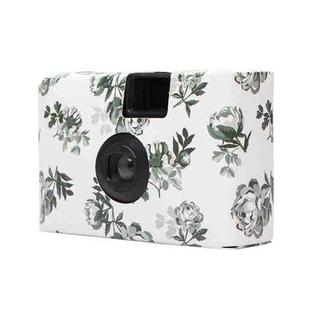Retro Peony Cute Disposable Film Mini Point-And-Shoot Camera with 18 Sheets Films