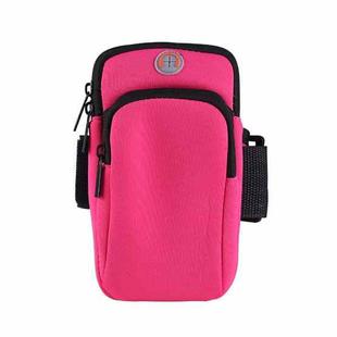 3 PCS Running Mobile Phone Arm Bag Men And Women Fitness Outdoor Hand Bag Wrist Bag  for Mobile Phones Within 6.5 inch(Rose Red)