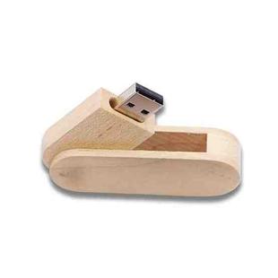 USB 2.0 Wooden Rotating U Disk, Capacity: 128GB(Wood Color)