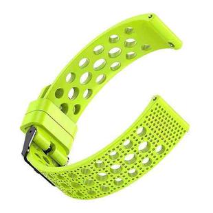 Breathable Silicone Watch Band For Samsung Smart Watches，Size： 20mm (Green)