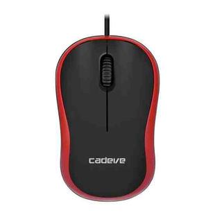 3 PCS Cadeve M220 3 Keys USB Wired Fashion Portable Mouse(Black Red)