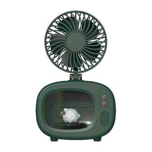 FA0015 Cute Pet Spray Humidifying Fan Home Desktop Precipitation Cooling and Heating Fan(Green Sheep)
