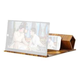 12 inch Original Wood Grain 3D Mobile Phone Screen Amplifier HD Video Desktop Folding Stand(HD Version (Gold))