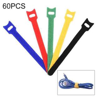 60 PCS T-Shaped Cable Organizer Belt Nylon Winder Buckle, Length: 15cm(Color Random Delivery)