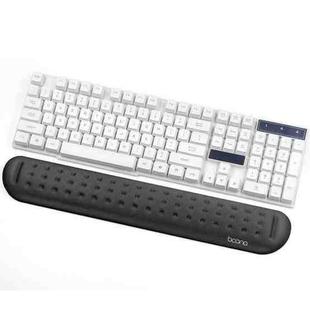 Baona Silicone Memory Cotton Wrist Pad Massage Hole Keyboard Mouse Pad, Style: Large Keyboard Rest (Black)