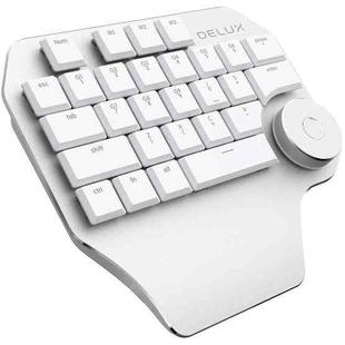DELUX T11 29 Keys Single-Hand Keyboard Shortcut Key Speech Tool Flat Keyboard, Colour: Silver