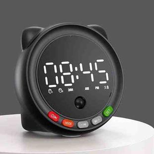 FF-G60Q Cute Bluetooth Speaker Alarm Clock Support FM / TF Card Wireless Mini Clock(Black)