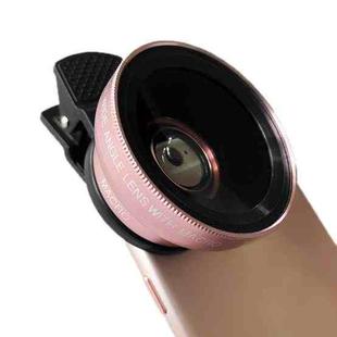 2 PCS 0.45X Ultra-Wide-Angle Macro Combination Mobile Phone External Lens With Clip(Rose Gold)