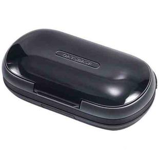 Oatsbasf Multifunction Portable Headset Storage Box 3-In-1 Data Cable Headphone Bag with Stand(Black)