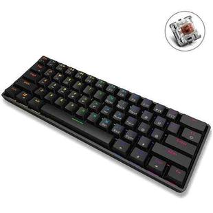 LEAVEN K28 61 Keys Gaming Office Computer RGB Wireless Bluetooth + Wired Dual Mode Mechanical Keyboard, Cabel Length:1.5m, Colour: Tea  Axis (Black)