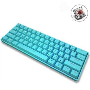 LEAVEN K28 61 Keys Gaming Office Computer RGB Wireless Bluetooth + Wired Dual Mode Mechanical Keyboard, Cabel Length:1.5m, Colour: Tea Axis (Blue)