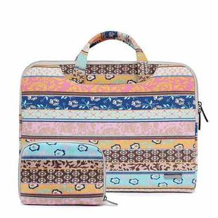 LiSEN LS-116 Simple Laptop Bag Business Laptop Liner Bag, Size: 11.6 inch(Canvas Vintage Pattern Pink)