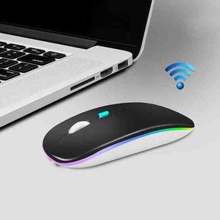 Y20 4 Keys Colorful Glow Charging Mute Mouse Notebook Game Wireless Mouse, Colour: 2.4G + Bluetooth (Black)