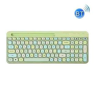 MOFii 888 100 Keys Wireless Bluetooth Keyboard with Tablet Phone Slot(Green Mix Color)