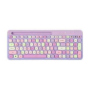 MOFii 888 100 Keys Wireless Bluetooth Keyboard with Tablet Phone Slot(Purple Mix Color)