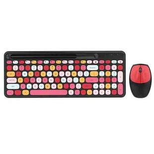 MOFii 888 2.4G Wireless Keyboard Mouse Set with Tablet Phone Slot(Black Red)