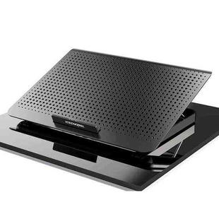 ICE COOREL Laptop Aluminum Alloy Radiator Fan Silent Notebook Cooling Bracket, Colour: Six-Fan Tungsten Gold Black